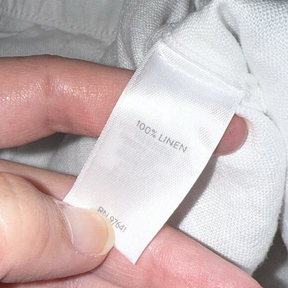 Pure Jill J. Jill Women’s 100% Linen Trapunto Stitched Pants White Size MP NWT - Picture 7 of 7
